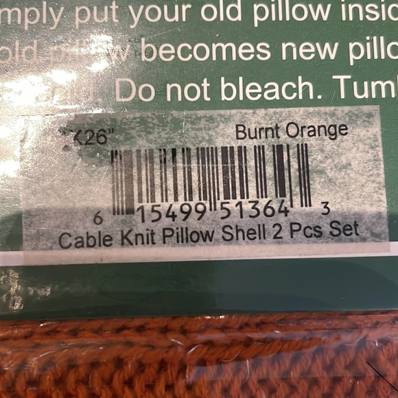 Lumbar pillow shells. Burnt Orange. 14x26” 2pcs per bag. Price is for 1 bag. - Picture 6 of 6